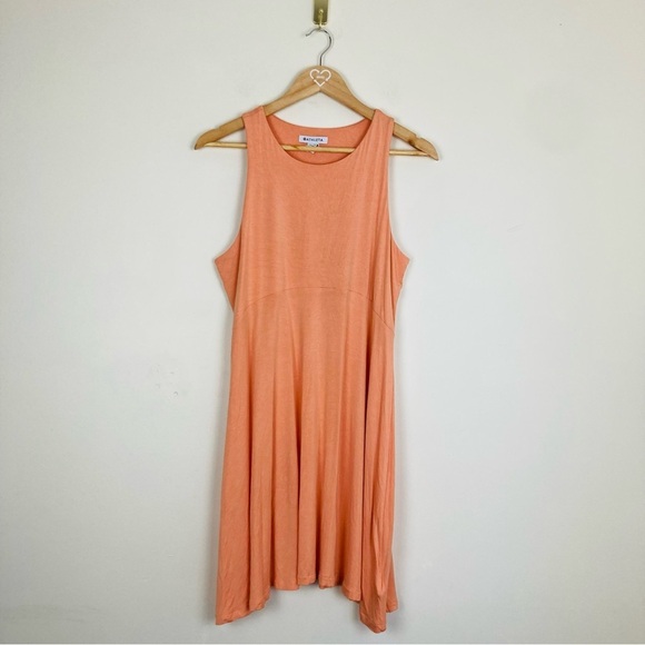Athleta Santorini Thera knit a-line dress in peach color. Size Large. - Picture 3 of 6